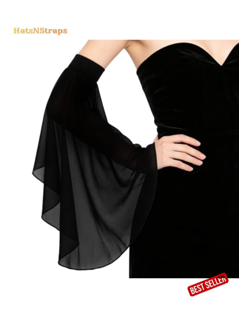 Gothic Lace Sleeves Witch Long Gloves Victorian Chiffon Arm Sleeve Cosplay